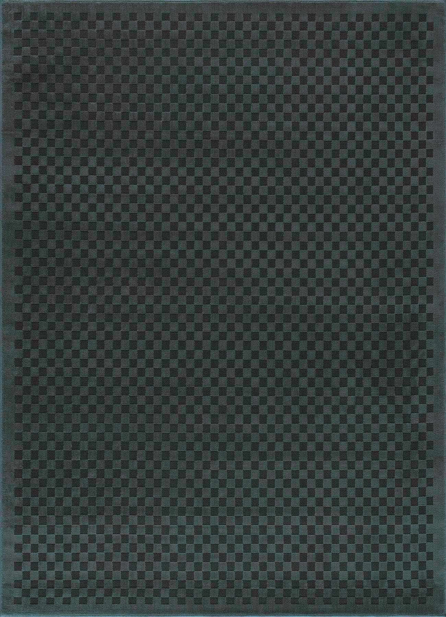 Gaiwan Modern Checkered Pattern Blue Washable Area Rug - The Rug Decor