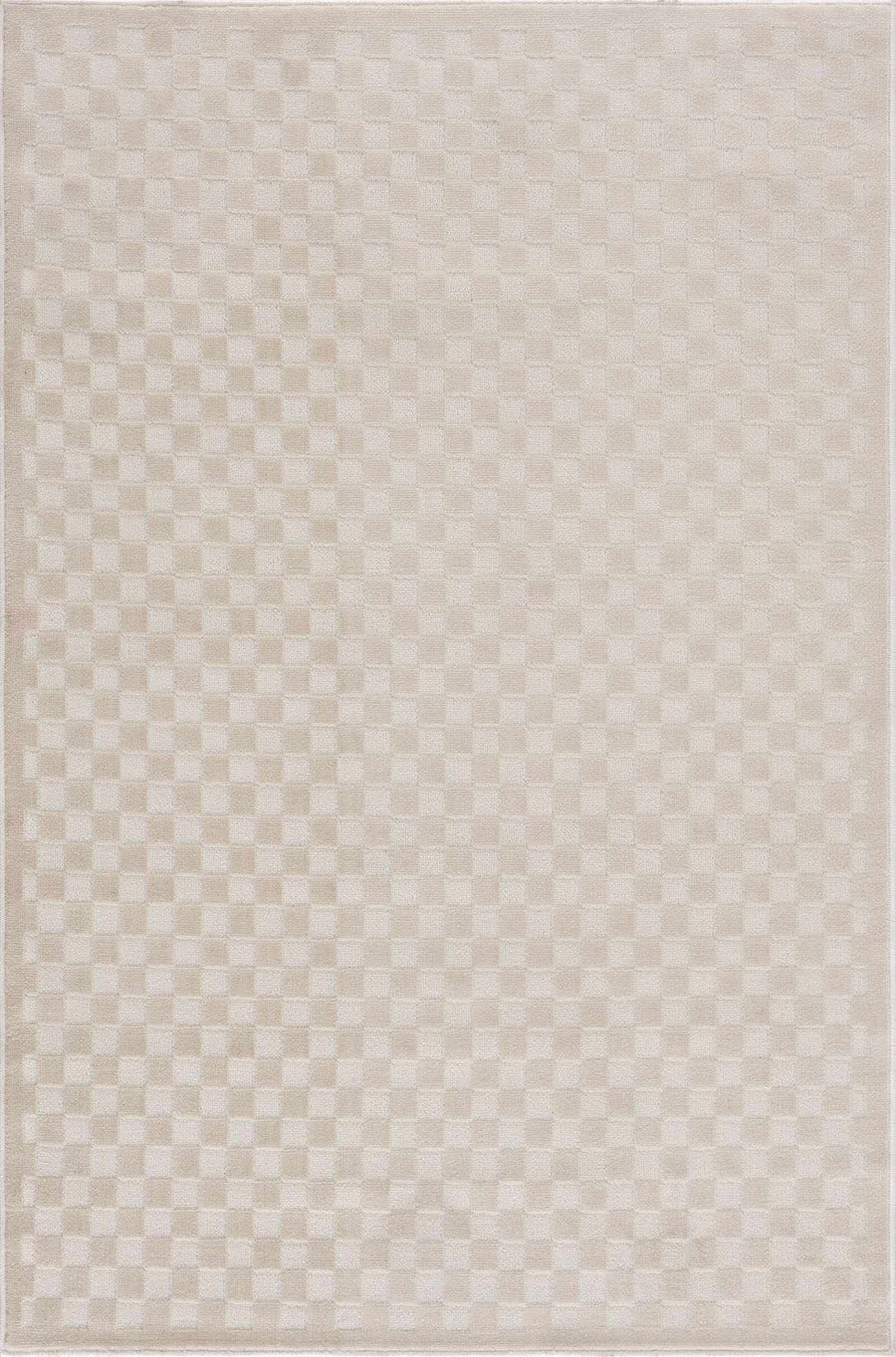 Gaiwan Modern Checkered Pattern Cream Washable Area Rug - The Rug Decor