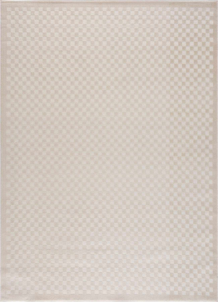 Gaiwan Modern Checkered Pattern Cream Washable Area Rug - The Rug Decor