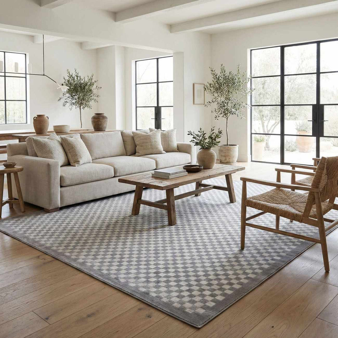 Gaiwan Modern Geometrical Design Gray Washable Area Rug - The Rug Decor