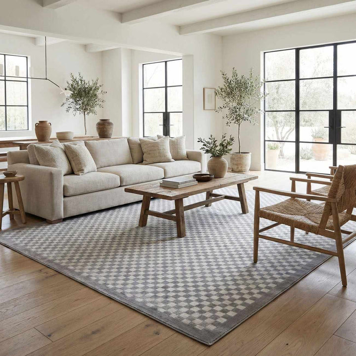 Gaiwan Modern Geometrical Design Gray Washable Area Rug - The Rug Decor