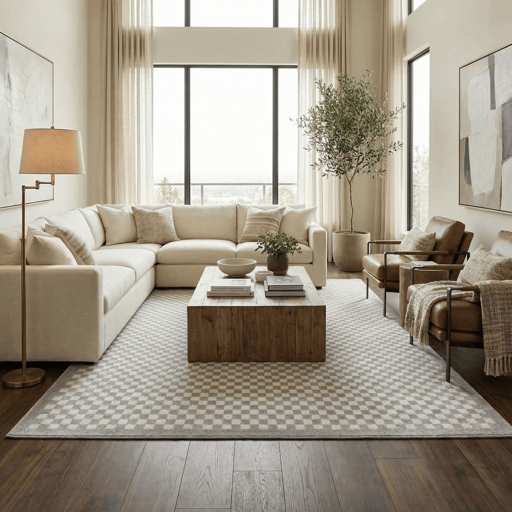 Gaiwan Modern Geometrical Design Gray Washable Area Rug - The Rug Decor