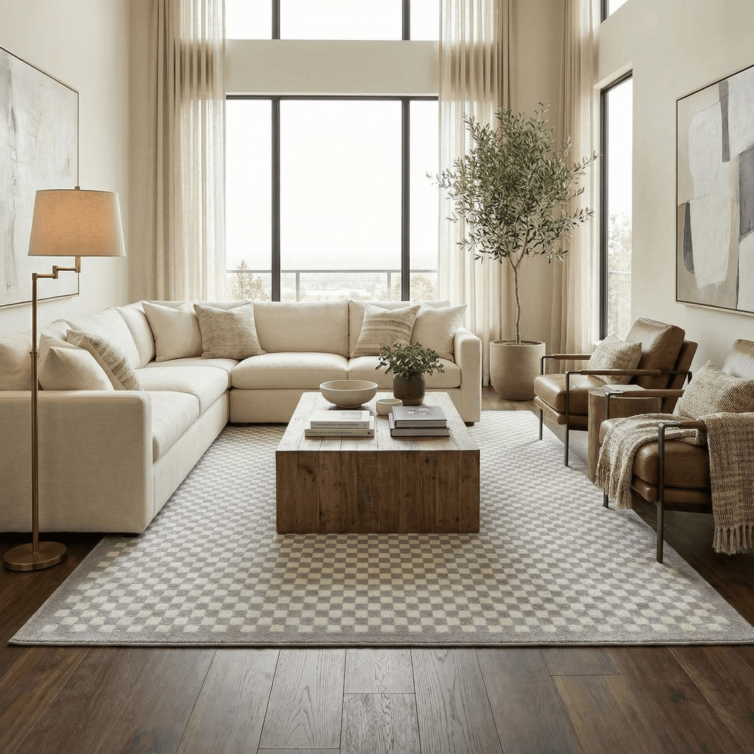 Gaiwan Modern Geometrical Design Gray Washable Area Rug - The Rug Decor