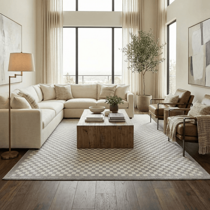 Gaiwan Modern Geometrical Design Gray Washable Area Rug - The Rug Decor