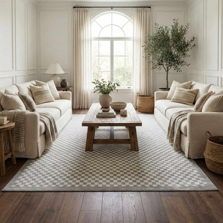 Gaiwan Modern Geometrical Design Gray Washable Area Rug - The Rug Decor