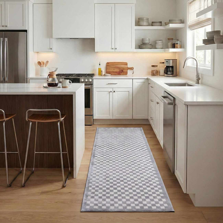 Gaiwan Modern Geometrical Design Gray Washable Area Rug - The Rug Decor