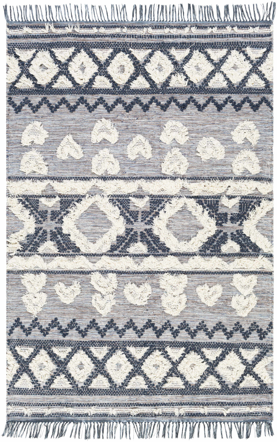 Gakona Modern Style Gray And Ivory Hand Woven Area Rug