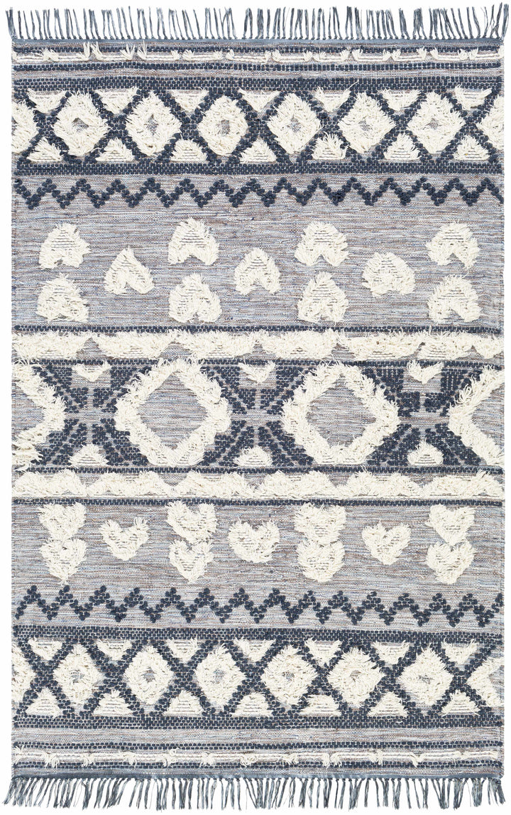 Gakona Modern Style Gray And Ivory Hand Woven Area Rug