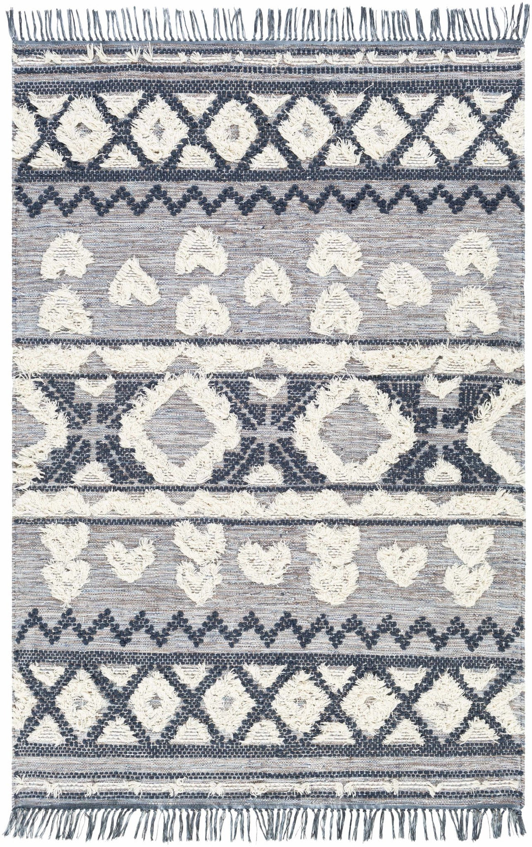 Gakona Modern Style Gray And Ivory Hand Woven Area Rug - The Rug Decor