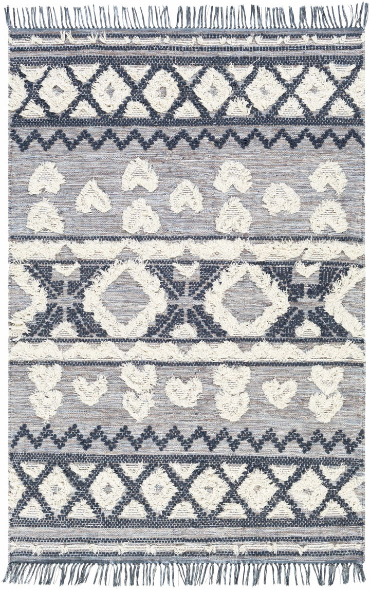 Gakona Modern Style Gray And Ivory Hand Woven Area Rug - The Rug Decor
