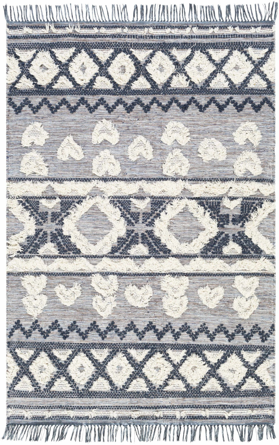 Gakona Modern Style Gray And Ivory Hand Woven Area Rug - The Rug Decor