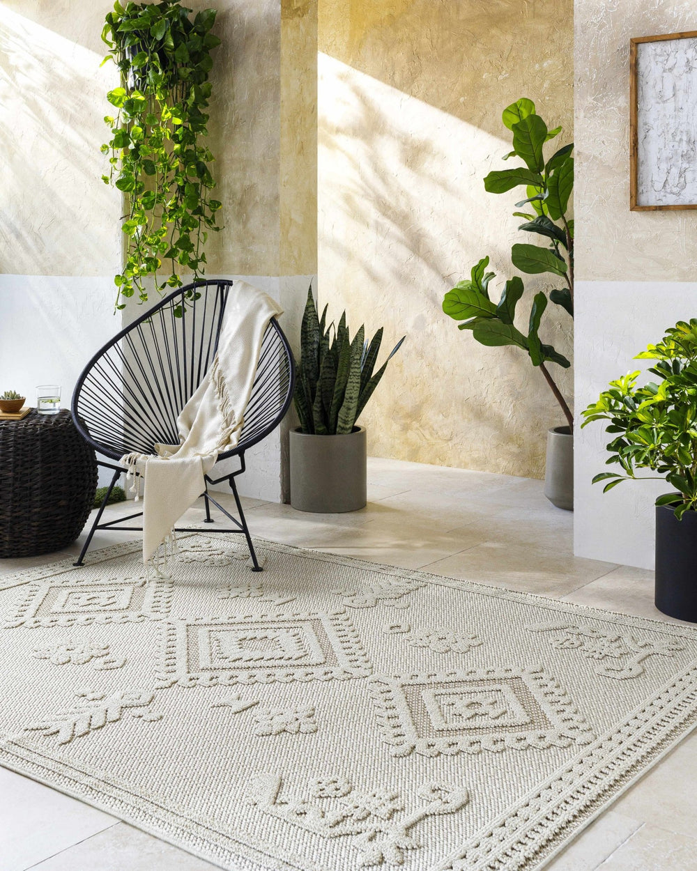Galam Contemporary Geometrical Beige Area Rug - The Rug Decor