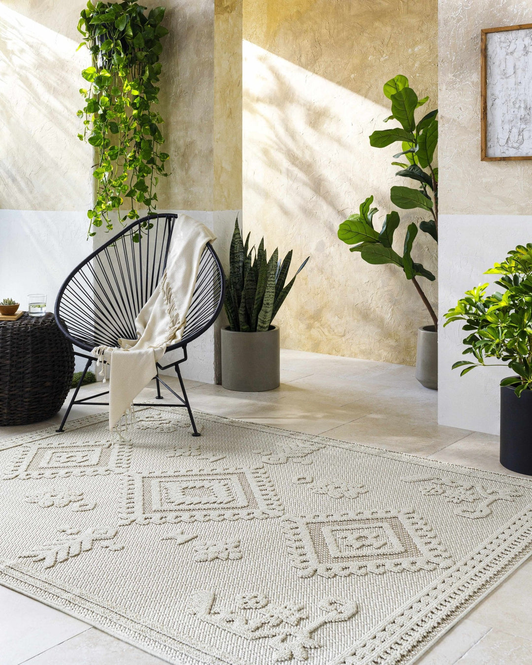 Galam Contemporary Geometrical Beige Area Rug - The Rug Decor