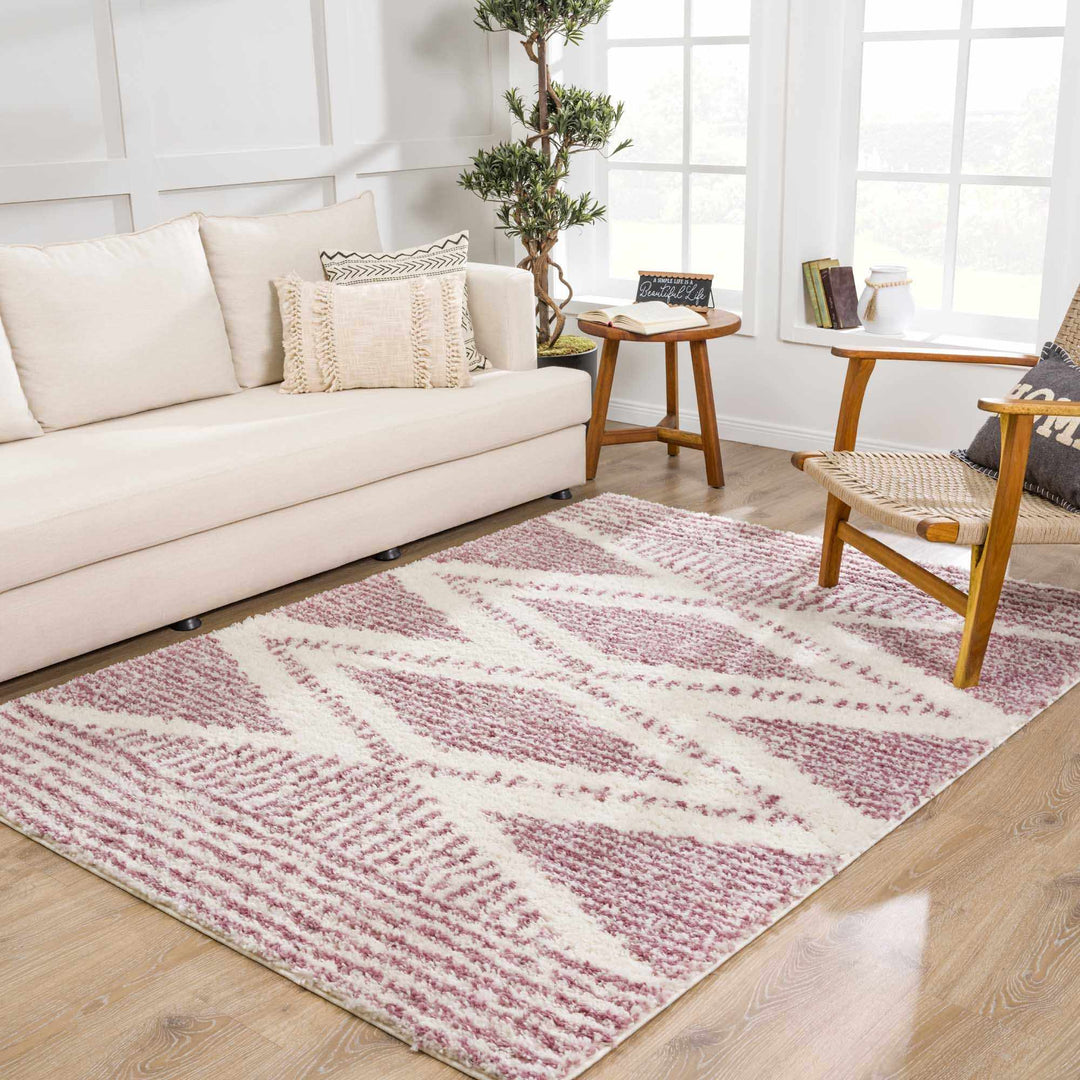 Galaxy Shag Modern Style Pink Area Rug - The Rug Decor