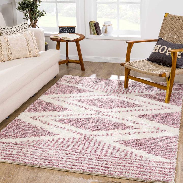 Galaxy Shag Modern Style Pink Area Rug - The Rug Decor