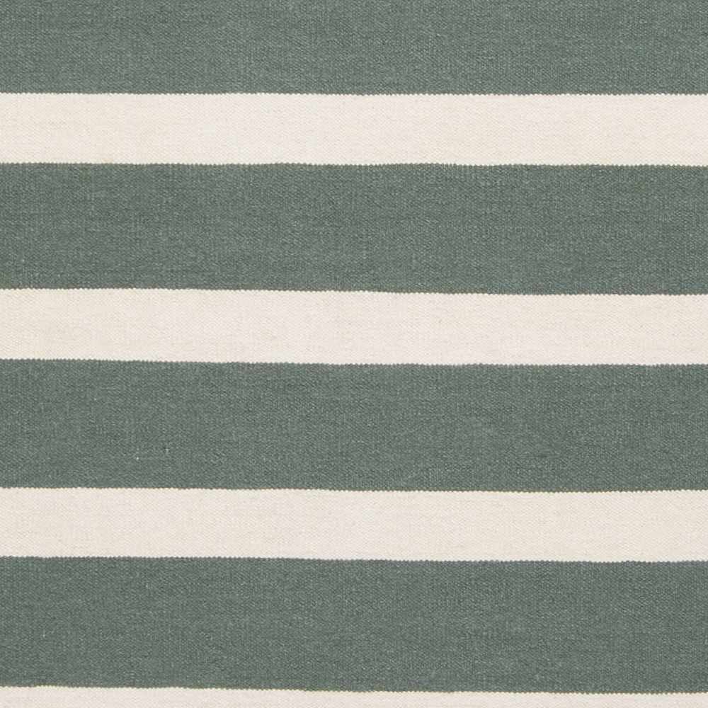 Galliano Stripes Design Green And Ivory Hand Woven Wool Rug - The Rug Decor