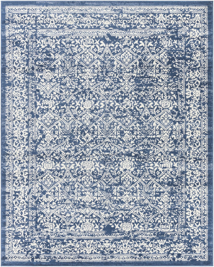 Galloway Traditional Style Ivory And Blue Area Rug - The Rug Decor