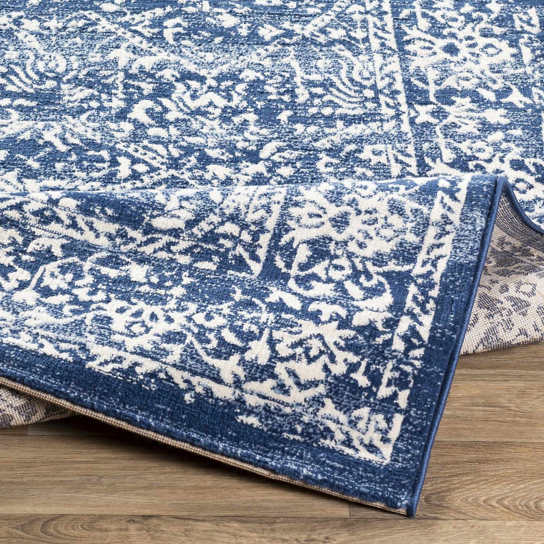 Galloway Traditional Style Ivory And Blue Area Rug - The Rug Decor