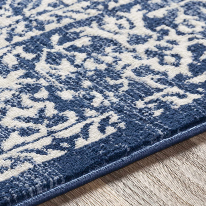 Galloway Traditional Style Ivory And Blue Area Rug - The Rug Decor