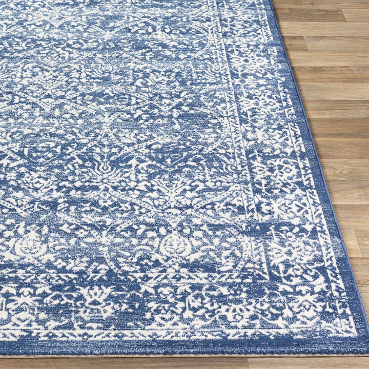 Galloway Traditional Style Ivory And Blue Area Rug - The Rug Decor