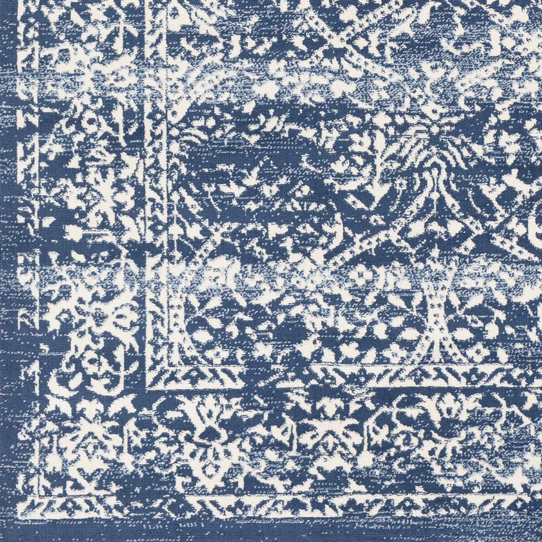 Galloway Traditional Style Ivory And Blue Area Rug - The Rug Decor