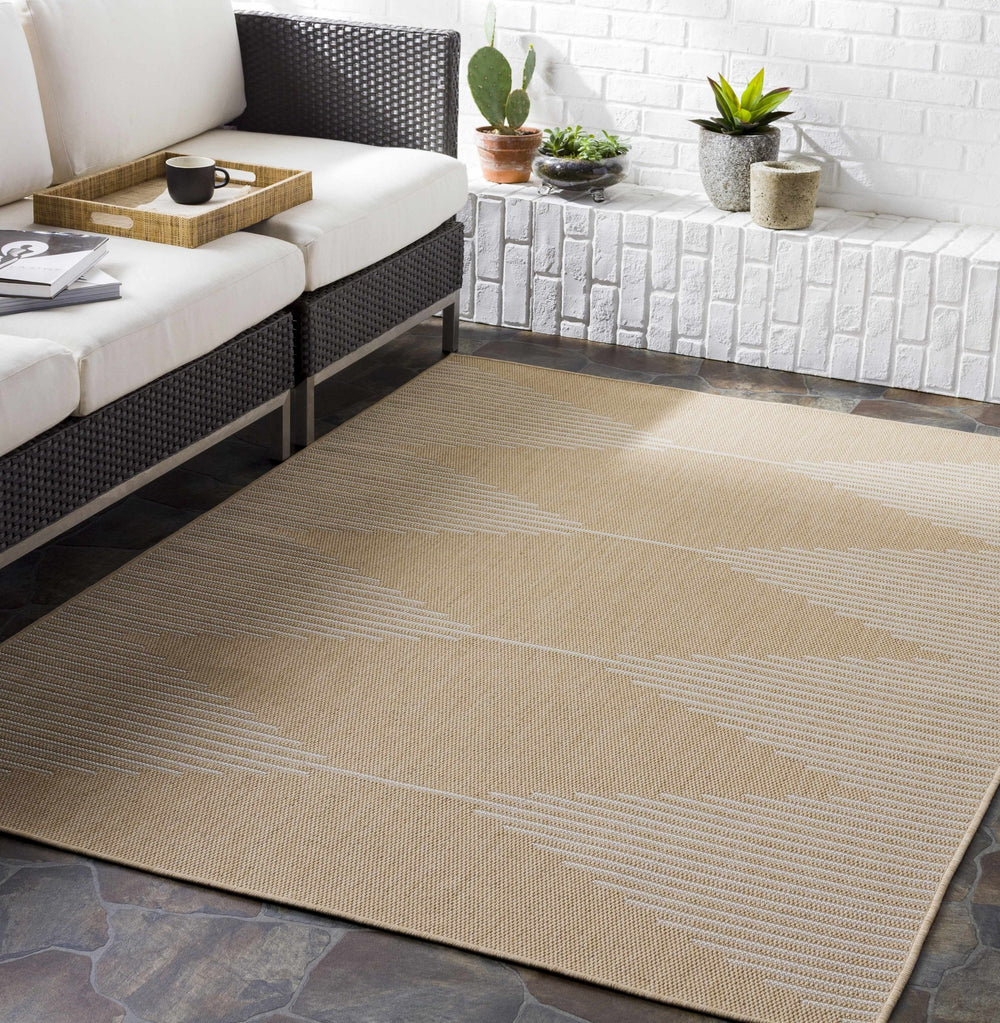 Galston Beige And Ivory Modern Style Outdoor Area Rug - The Rug Decor