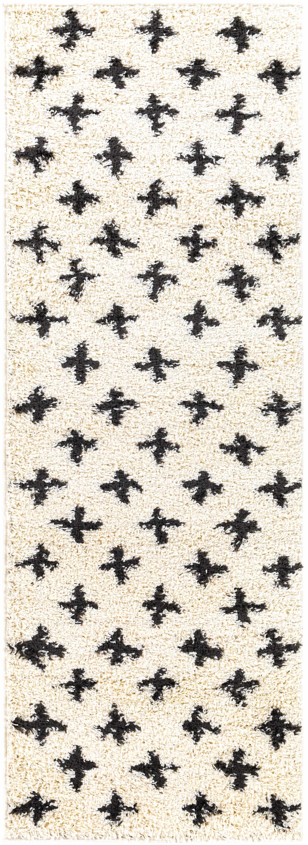 Gambo Modern Style Ivory And Black Area Rug