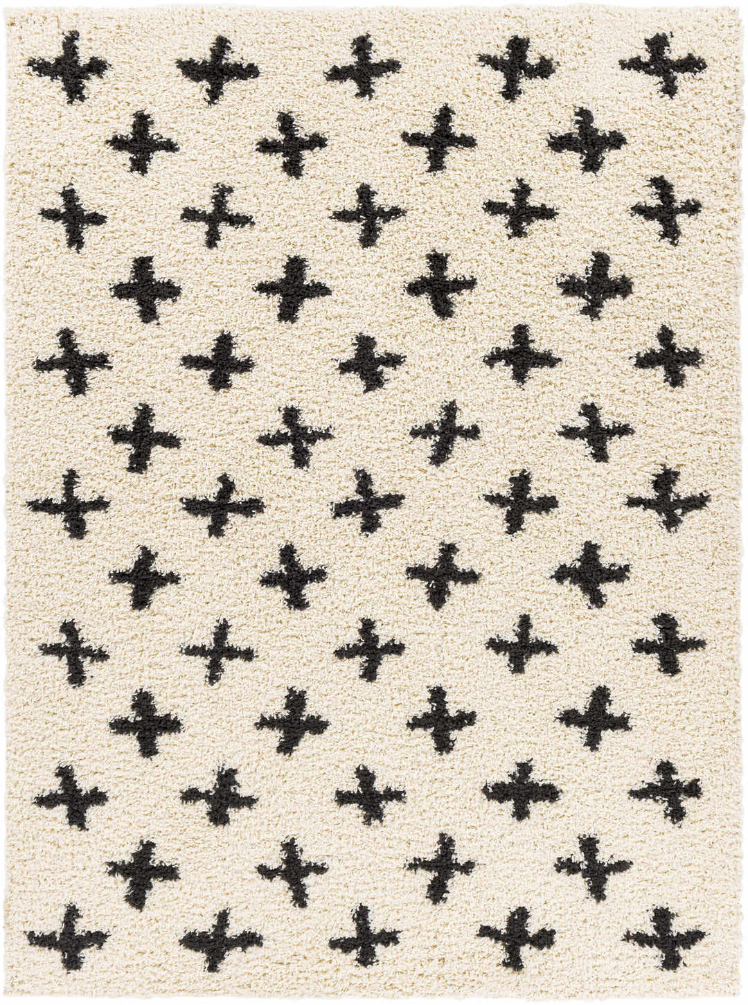 Gambo Modern Style Ivory And Black Area Rug