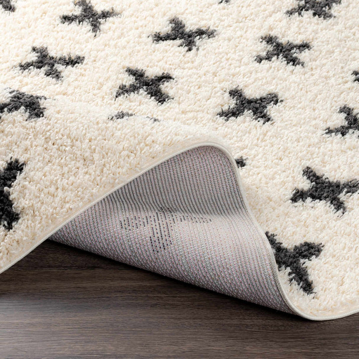 Gambo Modern Style Ivory And Black Area Rug
