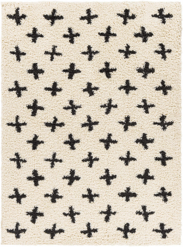 Gambo Modern Style Ivory And Black Area Rug - The Rug Decor