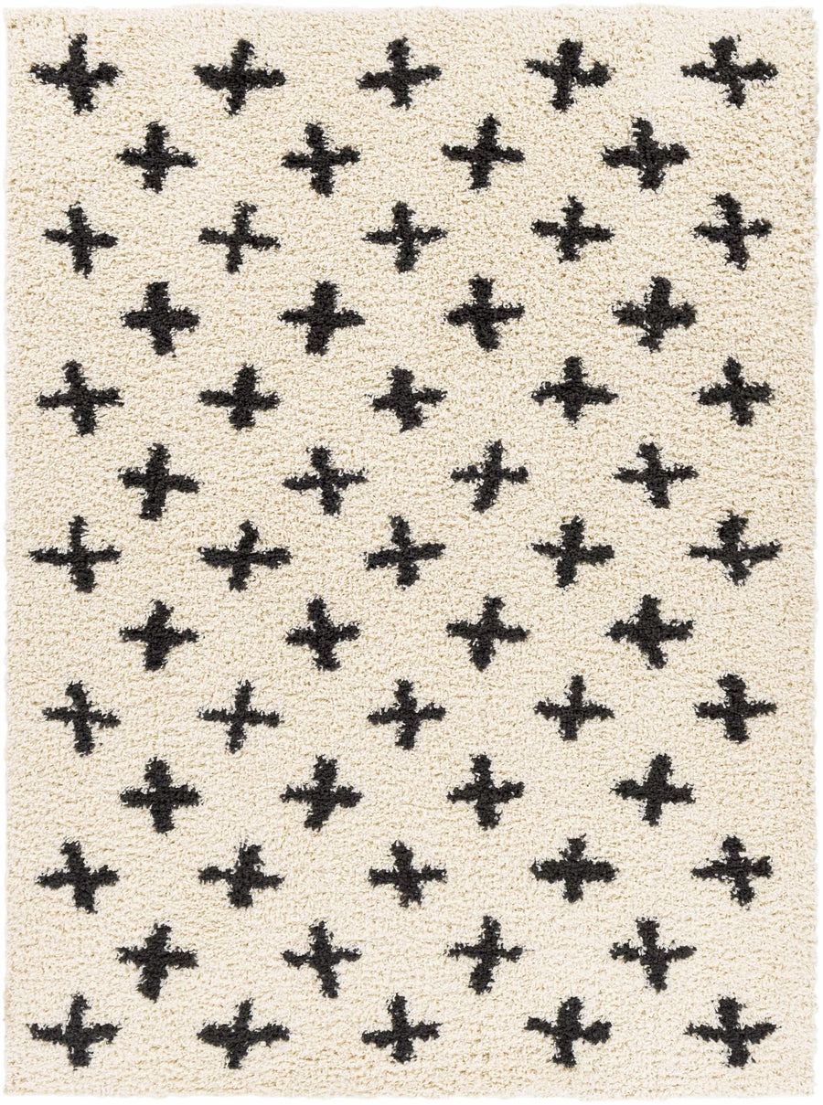 Gambo Modern Style Ivory And Black Area Rug - The Rug Decor