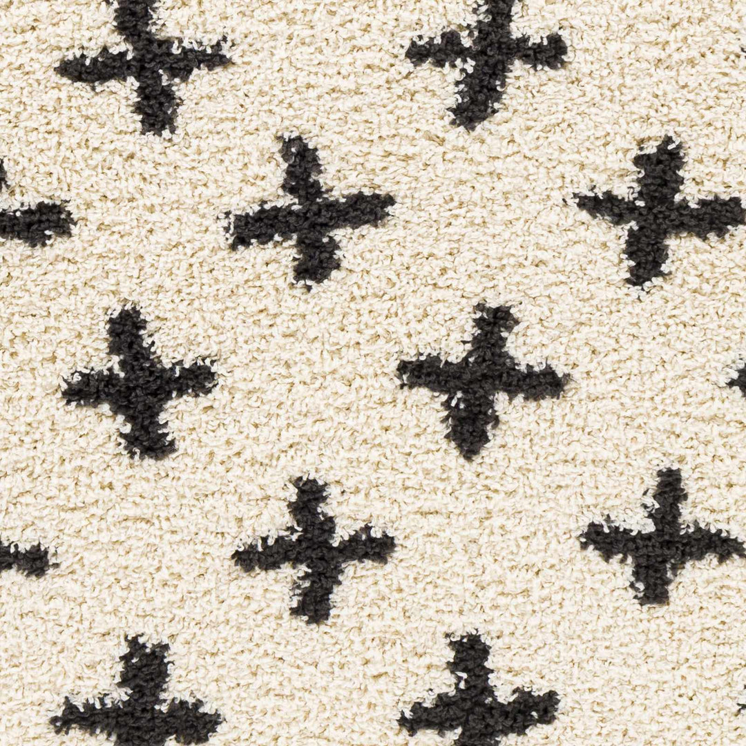 Gambo Modern Style Ivory And Black Area Rug