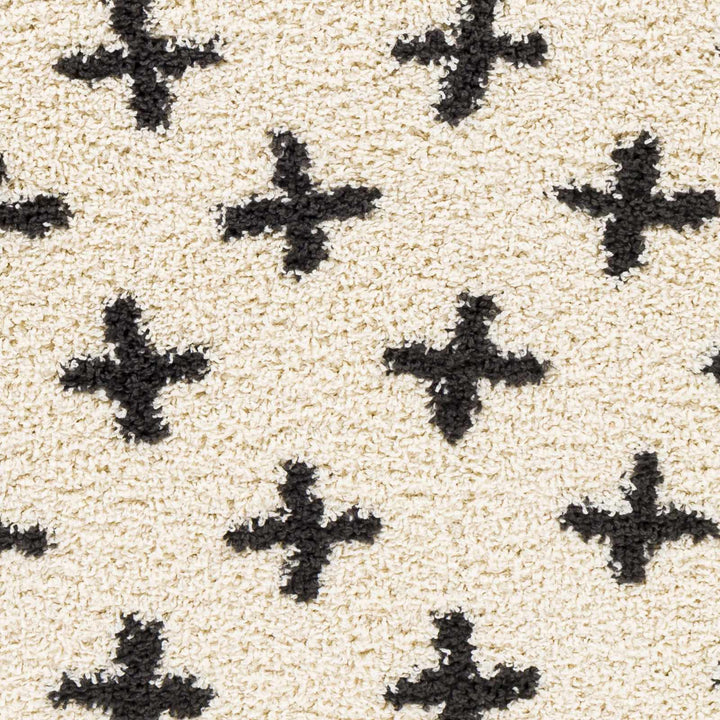 Gambo Modern Style Ivory And Black Area Rug