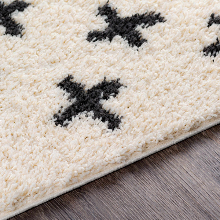 Gambo Modern Style Ivory And Black Area Rug