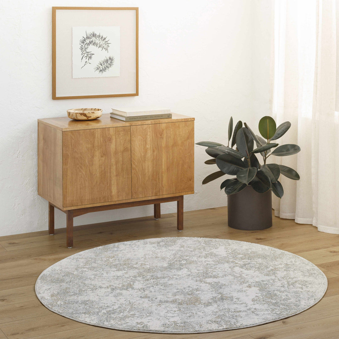 Ganit Beige And Gray Contemporary Abstract Design Rug