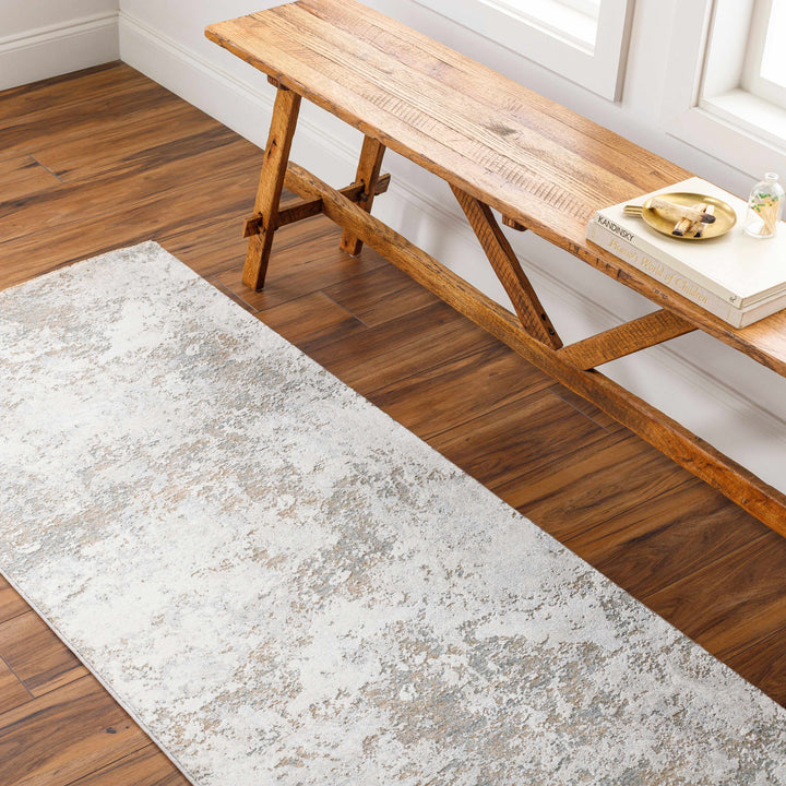 Ganit Beige And Gray Contemporary Abstract Design Rug