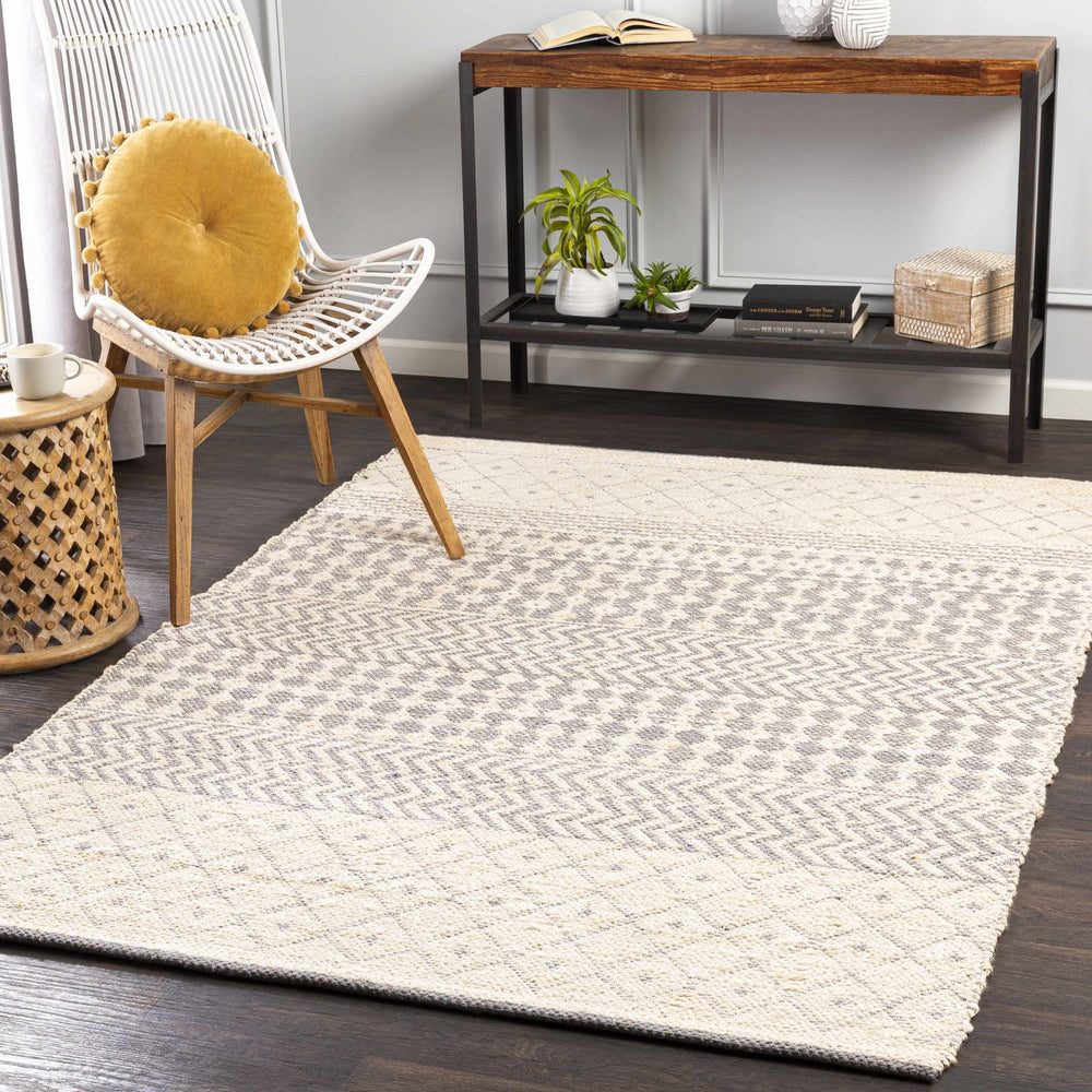 Garbutt Modern Geometrical Design Ivory And Gray Area Rug - The Rug Decor