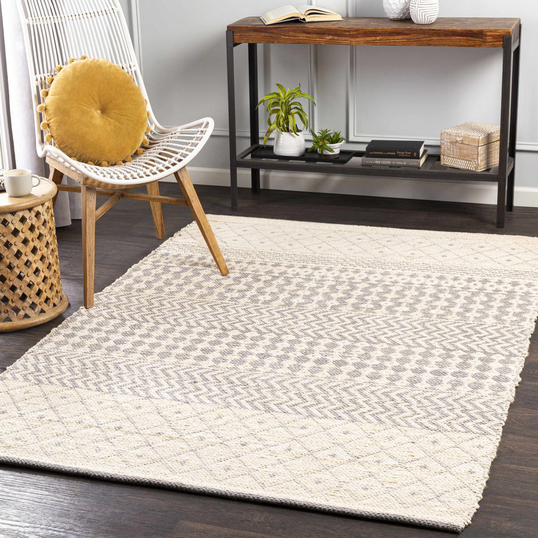 Garbutt Modern Geometrical Design Ivory And Gray Area Rug - The Rug Decor
