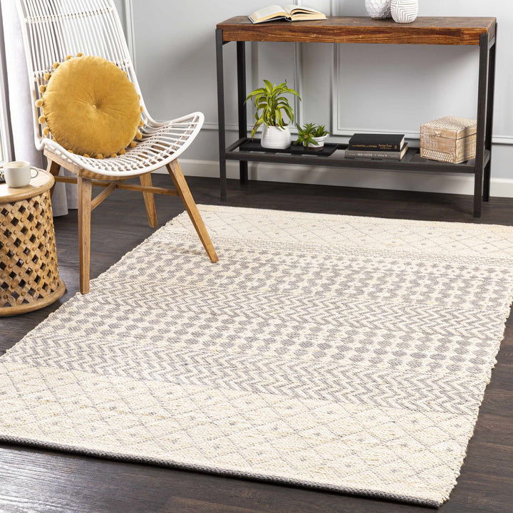 Garbutt Modern Geometrical Design Ivory And Gray Area Rug - The Rug Decor