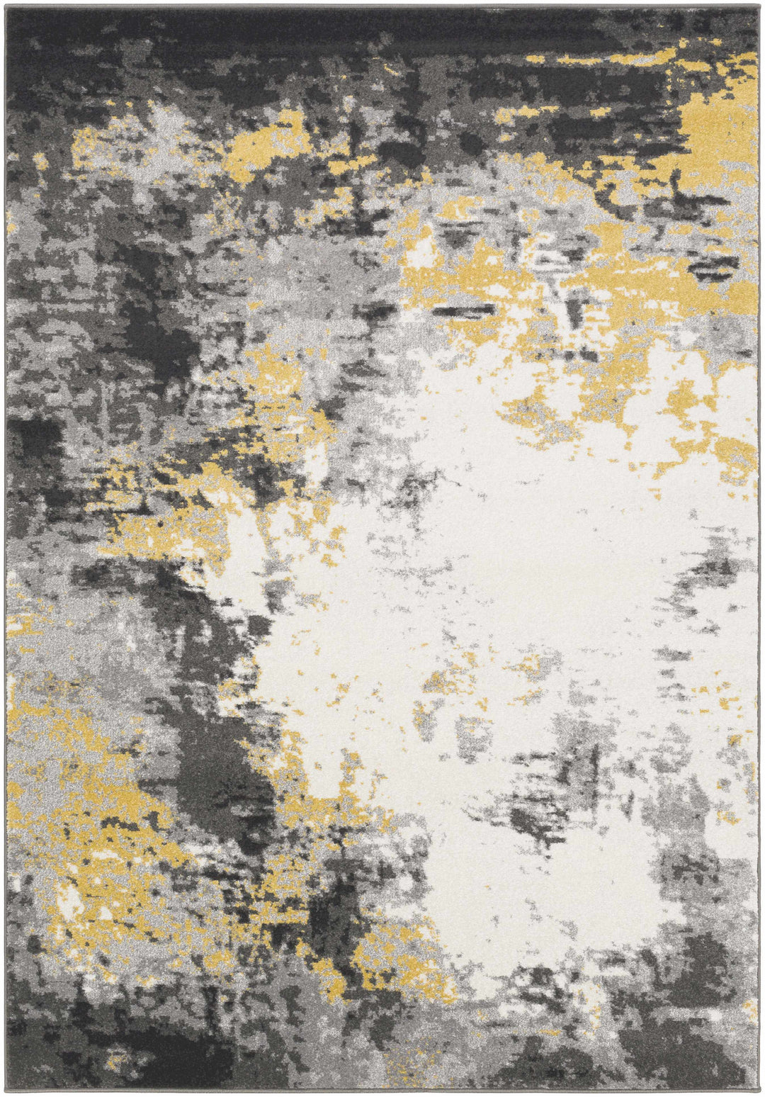Gardners Modern Abstract Design Charcoal And Mustard Area Rug