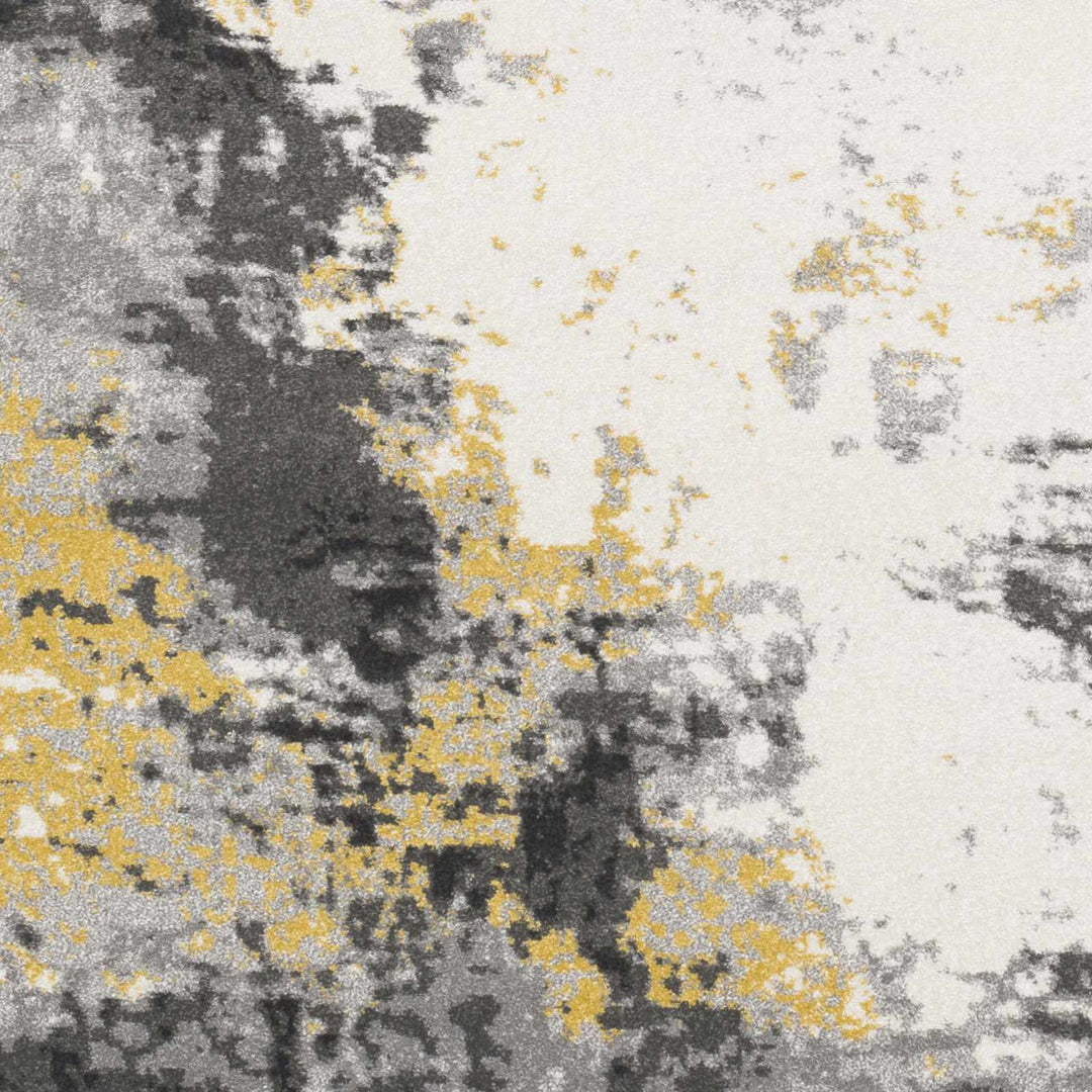 Gardners Modern Abstract Design Charcoal And Mustard Area Rug