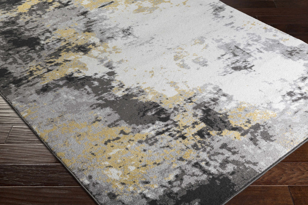 Gardners Modern Abstract Design Charcoal And Mustard Area Rug - The Rug Decor