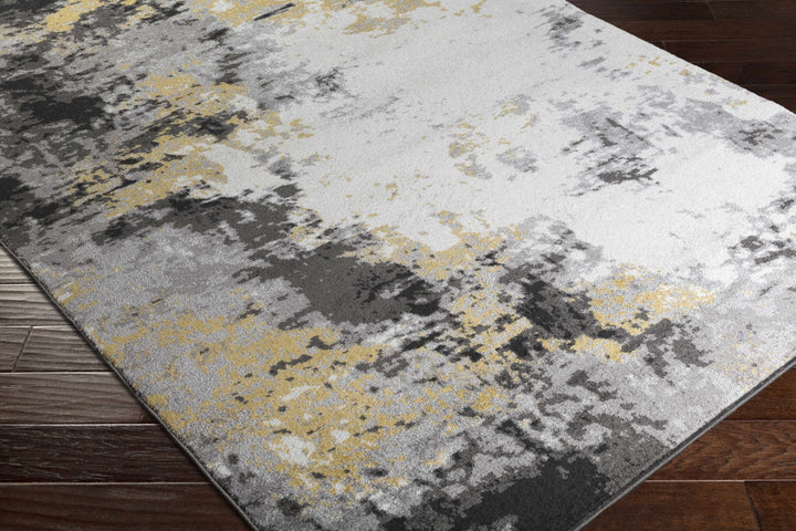 Gardners Modern Abstract Design Charcoal And Mustard Area Rug - The Rug Decor