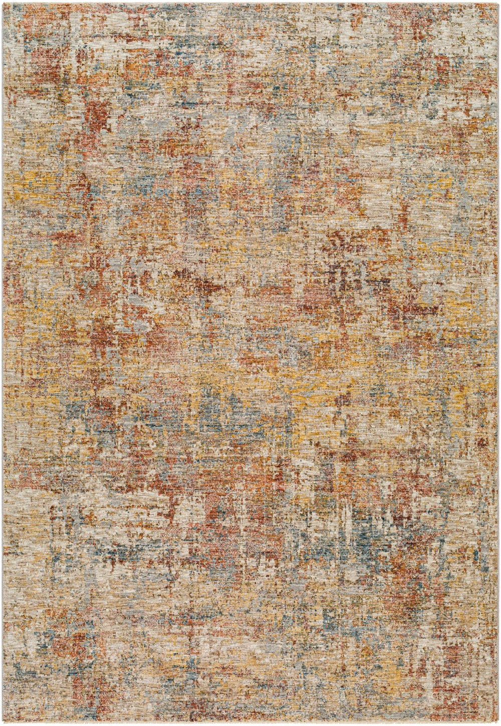 Garo Modern Abstract Design Beige And Rust Rug with Fringes - The Rug Decor