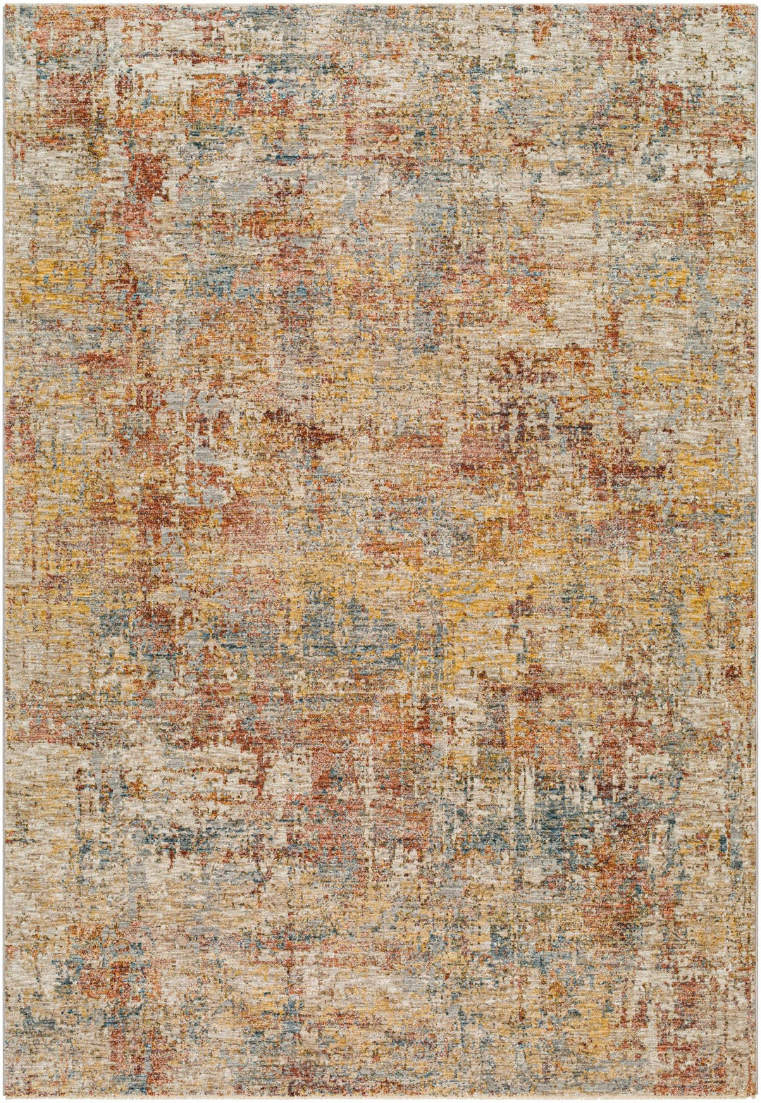 Garo Modern Abstract Design Beige And Rust Rug with Fringes - The Rug Decor
