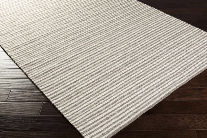 Garrattsville Contemporary Stripes Gray And Ivory Rug - The Rug Decor