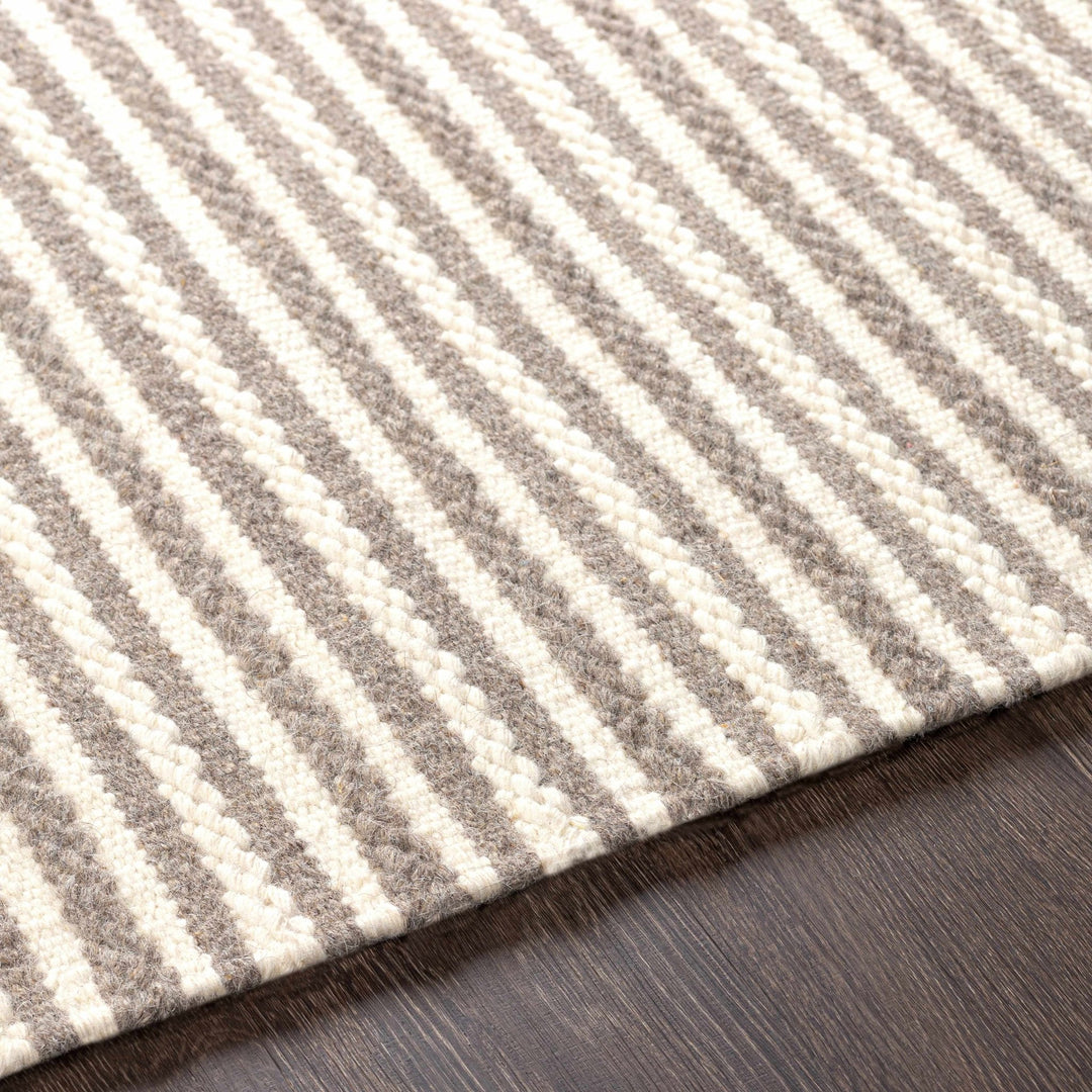 Garrattsville Contemporary Stripes Gray And Ivory Rug - The Rug Decor
