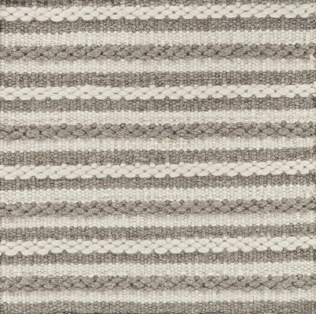 Garrattsville Contemporary Stripes Gray And Ivory Rug - The Rug Decor