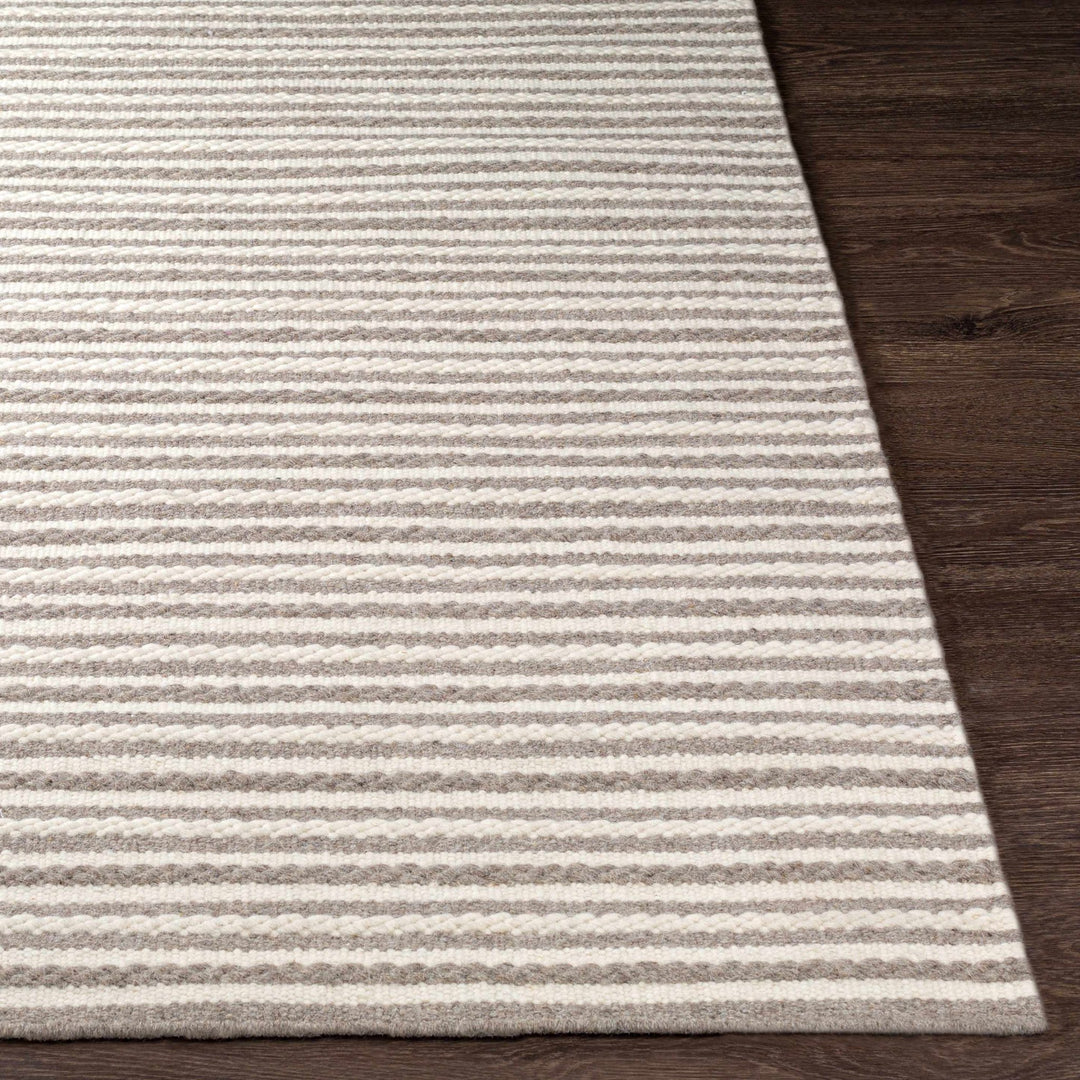 Garrattsville Contemporary Stripes Gray And Ivory Rug - The Rug Decor
