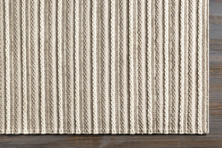 Garrattsville Contemporary Stripes Gray And Ivory Rug - The Rug Decor